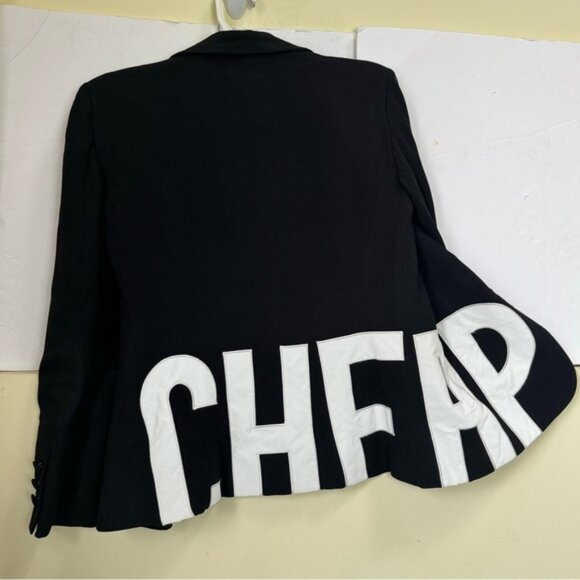 Moschino Cheap Chic Vintage 90s Appliqués CHEAP 3 Button Fitted Blazer Jacket 10 - Picture 5 of 15